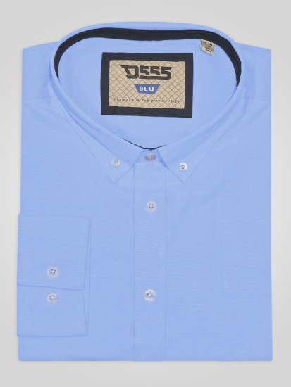 D555 Richard Pikkade Varrukatega Oxford-Särk TALL Taevasinine - TALL särgid - 