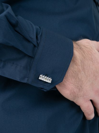 D555 Oliver Plekikindel Triikimisvaba Veniv Pikkade Varrukatega Särk Mereväesinine - Särgid - Meeste suured särgid 2XL – 8XL