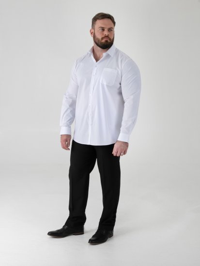 D555 Oliver Plekikindel Triikimisvaba Veniv Pikkade Varrukatega Särk Valge - Särgid - Meeste suured särgid 2XL – 8XL