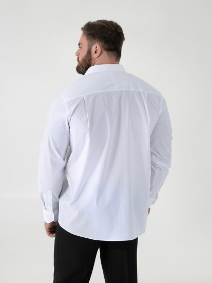 D555 Oliver Plekikindel Triikimisvaba Veniv Pikkade Varrukatega Särk Valge - Särgid - Meeste suured särgid 2XL – 8XL