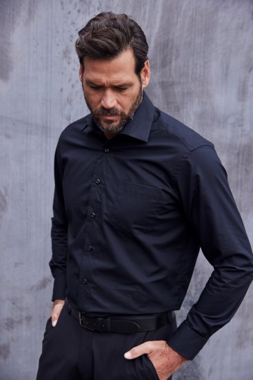 JP1880 Comfort Fit with Chest Pocket Shirt TALL Black - TALL särgid - 
