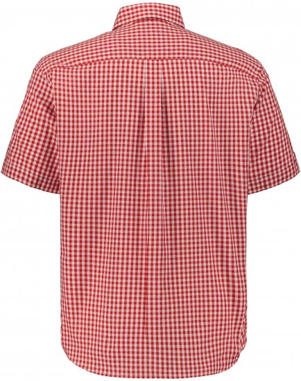 JP1880 Shirt Traditional Checked Short Sleeve Red - Särgid - Meeste suured särgid 2XL – 8XL