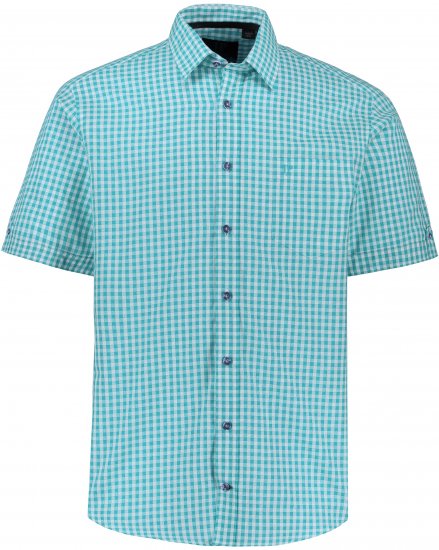 JP1880 Shirt Traditional Short Sleeve Turquoise - Särgid - Meeste suured särgid 2XL – 8XL