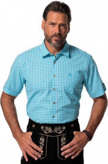 JP1880 Shirt Traditional Short Sleeve Turquoise - Särgid - Meeste suured särgid 2XL – 8XL