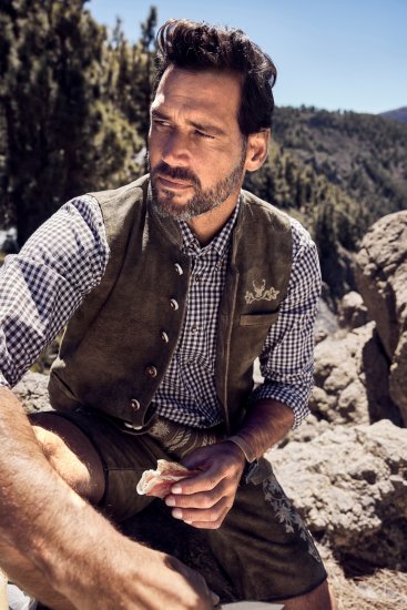 JP1880 Long Sleeve Check Print Traditional Shirt Brown - Särgid - Meeste suured särgid 2XL – 8XL