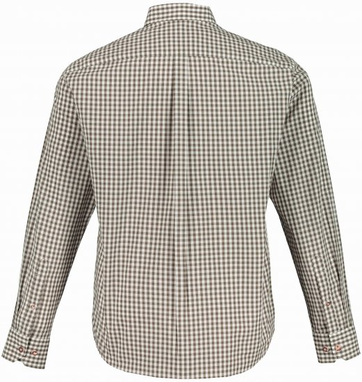 JP1880 Long Sleeve Check Print Traditional Shirt Brown - Särgid - Meeste suured särgid 2XL – 8XL