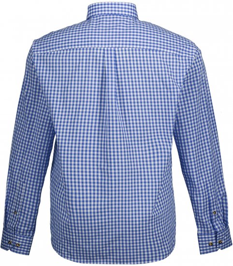 JP1880 Shirt Traditional Checked Long Sleeve Blue - Särgid - Meeste suured särgid 2XL – 8XL
