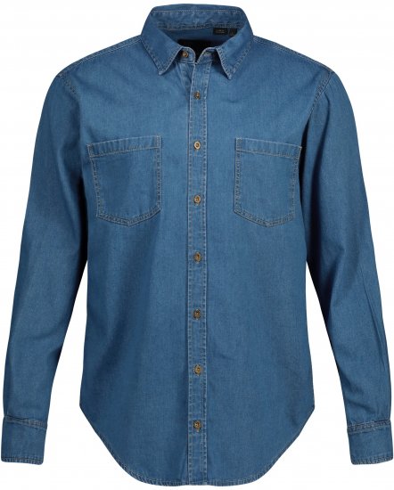 JP1880 Shirt Denim Long Sleeve Blue TALL - MEESTERIIDED MT-6XLT - Pikad meeste riided