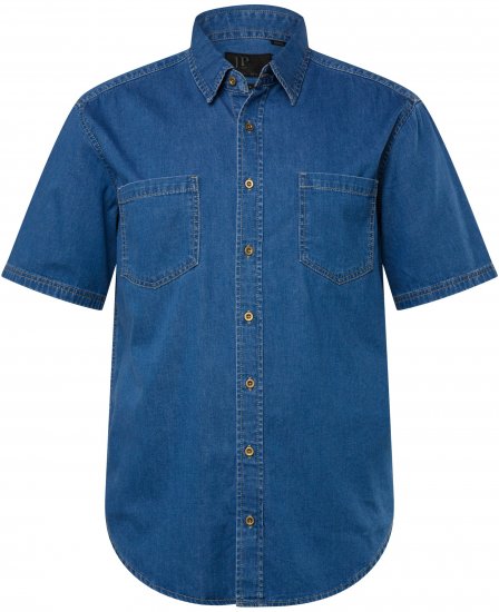 JP1880 Shirt Denim Short Sleeve Blue TALL - MEESTERIIDED MT-6XLT - Pikad meeste riided