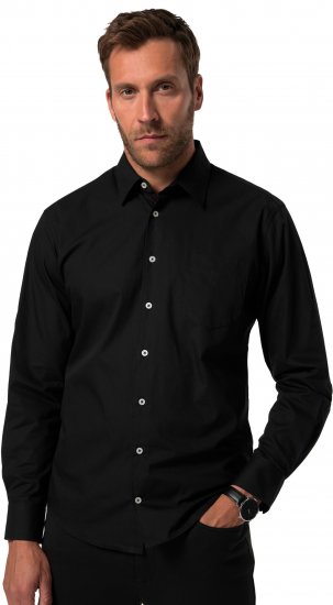 JP1880 Shirt Long Sleeve Modern Fit Black TALL - MEESTERIIDED MT-6XLT - Pikad meeste riided