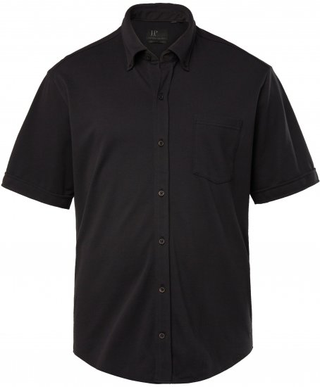 JP1880 Shirt Pique Flexnamic Short Sleeve Black TALL - MEESTERIIDED MT-6XLT - Pikad meeste riided