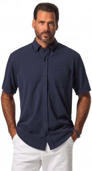 JP1880 Shirt Pique Short Sleeve Flexnamic Night Blue TALL - MEESTERIIDED MT-6XLT - Pikad meeste riided