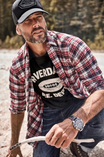 JP1880 Shirt Flannel Checked Long Sleeve Red TALL - MEESTERIIDED MT-6XLT - Pikad meeste riided