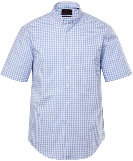 JP1880 Shirt Traditional Short Sleeve Checked Light Blue - Särgid - Meeste suured särgid 2XL – 8XL