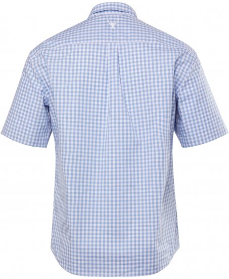 JP1880 Shirt Traditional Short Sleeve Checked Light Blue - Särgid - Meeste suured särgid 2XL – 8XL