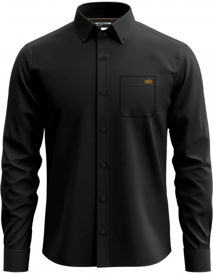 Motley Denim Lisbon Long Sleeve Shirt Black - Särgid - Meeste suured särgid 2XL – 8XL