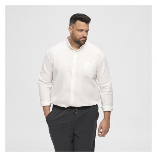 North Latitude Oxford Shirt White - Särgid - Meeste suured särgid 2XL – 8XL