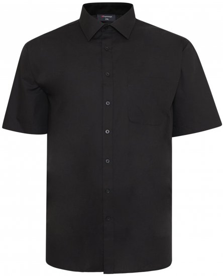 Espionage SH147 Plain Collar Short Sleeve Shirt Black - Särgid - Meeste suured särgid 2XL – 8XL