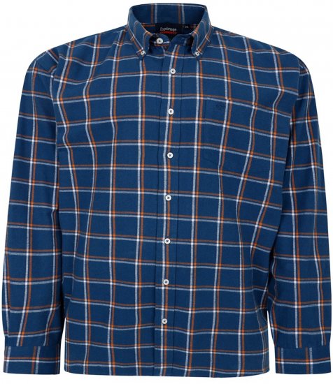 Espionage SH421 Long Sleeve Checked Shirt Blue/Orange - Pikkade varrukatega särgid - 