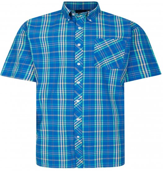 Espionage SH443 Checked Short Sleeve Shirt Royal/Mint/Lemon - Lühikeste varrukatega särgid - Meeste Lühikeste varrukatega särgid 