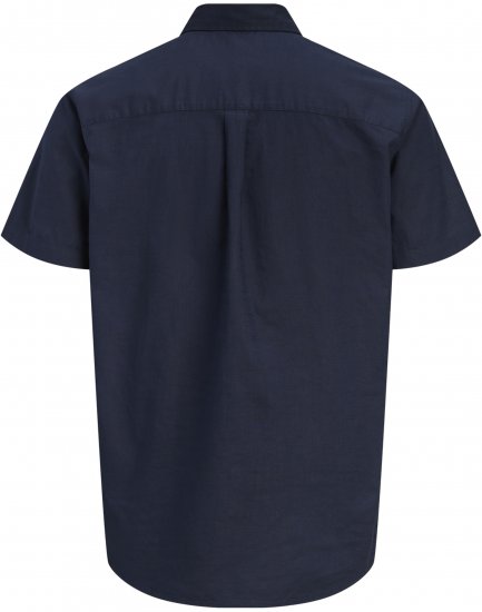Jack & Jones Henry Slub Short Sleeve Navy - Särgid - Meeste suured särgid 2XL – 8XL