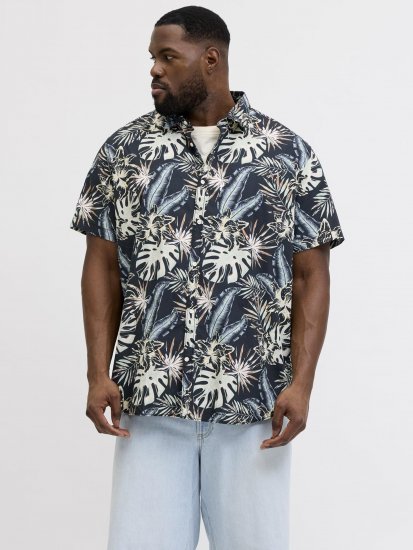 Jack & Jones Honolulu Short Sleeve Resort Shirt Black - Särgid - Meeste suured särgid 2XL – 8XL