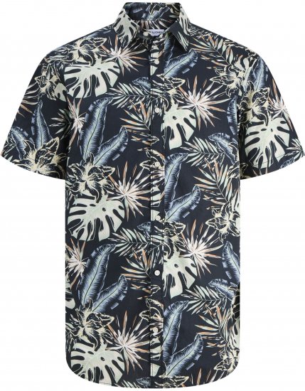 Jack & Jones Honolulu Short Sleeve Resort Shirt Black - Särgid - Meeste suured särgid 2XL – 8XL