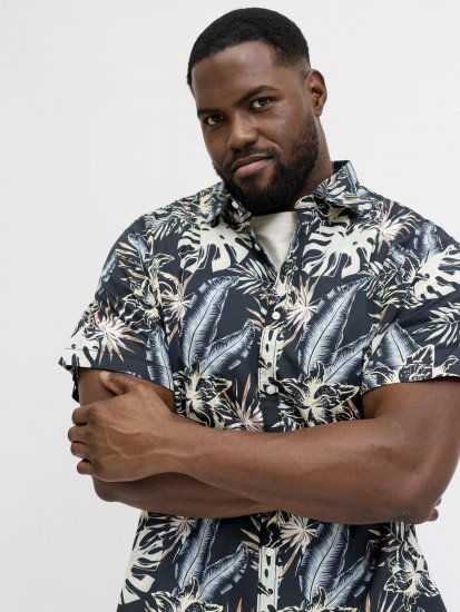 Jack & Jones Honolulu Short Sleeve Resort Shirt Black - Särgid - Meeste suured särgid 2XL – 8XL