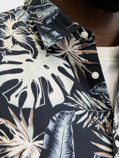 Jack & Jones Honolulu Short Sleeve Resort Shirt Black - Särgid - Meeste suured särgid 2XL – 8XL