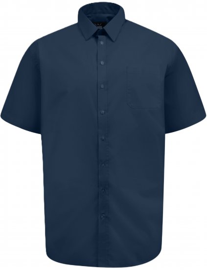 D555 Lucas Plekikindel Triikimisvaba Veniv Lühikeste Varrukatega Särk Mereväesinine - Särgid - Meeste suured särgid 2XL – 8XL