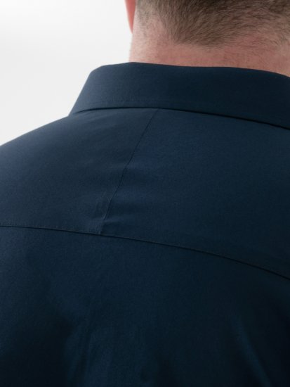 D555 Lucas Plekikindel Triikimisvaba Veniv Lühikeste Varrukatega Särk Mereväesinine - Särgid - Meeste suured särgid 2XL – 8XL