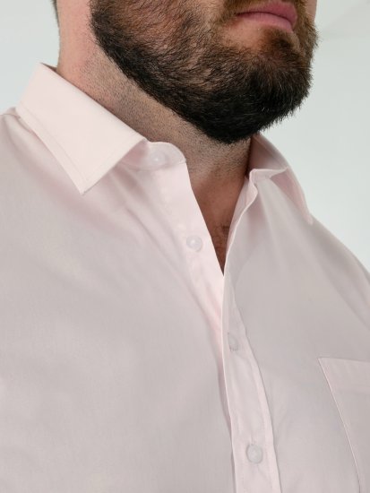 D555 Lucas Plekikindel Triikimisvaba Veniv Lühikeste Varrukatega Särk Roosa - Särgid - Meeste suured särgid 2XL – 8XL