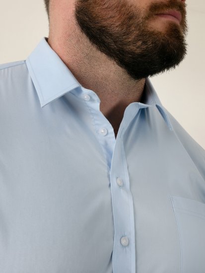 D555 Lucas Plekikindel Triikimisvaba Veniv Lühikeste Varrukatega Särk Taevasinine - Särgid - Meeste suured särgid 2XL – 8XL