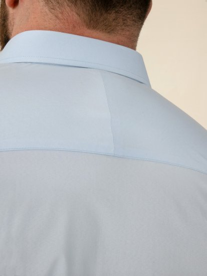 D555 Lucas Plekikindel Triikimisvaba Veniv Lühikeste Varrukatega Särk Taevasinine - Särgid - Meeste suured särgid 2XL – 8XL