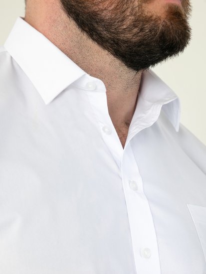 D555 Lucas Plekikindel Triikimisvaba Veniv Lühikeste Varrukatega Särk Valge - Särgid - Meeste suured särgid 2XL – 8XL