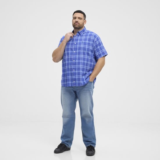 North Latitude 51145 Checked Short Sleeve Shirt Cobolt Blue - Lühikeste varrukatega särgid - Meeste Lühikeste varrukatega särgid 