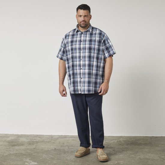 North Latitude 61115 Ruuduline Särk Extra-Pika Kereosaga Tumesinine - Särgid - Meeste suured särgid 2XL – 8XL