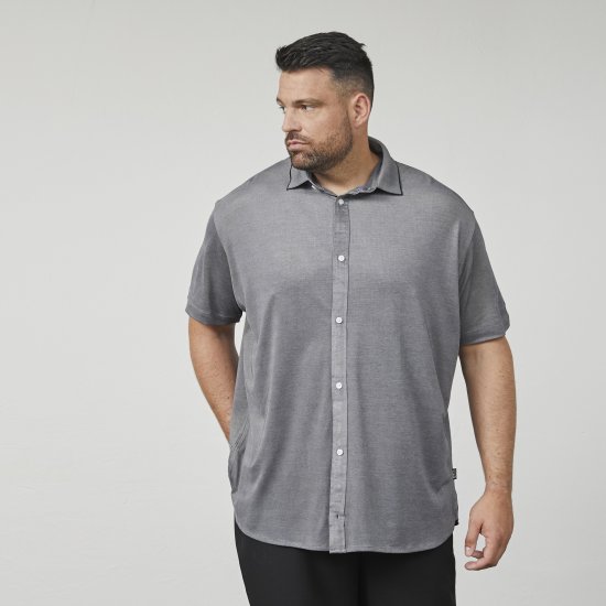 North Latitude 61116 Meleeritud Piqué Lühikeste Varrukatega Särk Hall - Polosärgid - Meeste suured polosärgid 2XL – 8XL