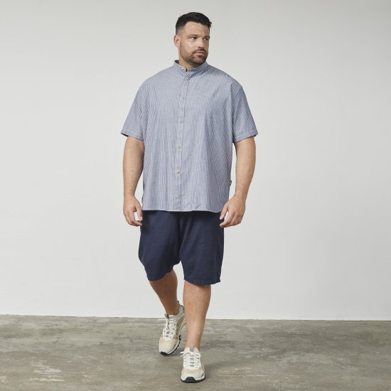 North Latitude 61164 Triibuline Särk Püstkraega Hall - Särgid - Meeste suured särgid 2XL – 8XL
