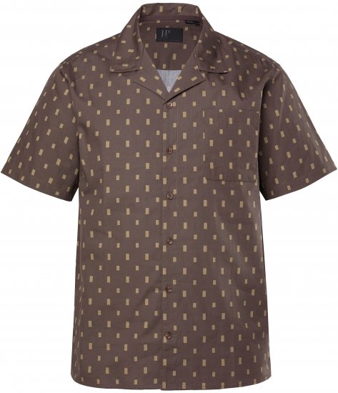JP1880 Boxy Cuba Short Sleeve Shirt Brown - Särgid - Meeste suured särgid 2XL – 8XL