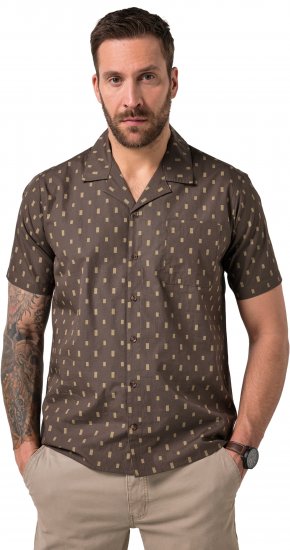 JP1880 Boxy Cuba Short Sleeve Shirt Brown - Särgid - Meeste suured särgid 2XL – 8XL