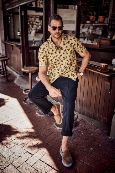 JP1880 Boxy Cuba Short Sleeve Shirt Camel - Särgid - Meeste suured särgid 2XL – 8XL