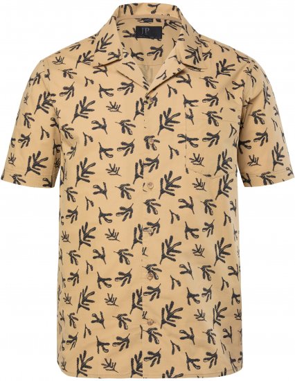 JP1880 Boxy Cuba Short Sleeve Shirt Camel - Särgid - Meeste suured särgid 2XL – 8XL