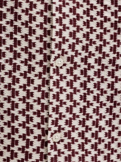 Jack & Jones Montauk Crochet Short Sleeve Shirt Dark Red - Lühikeste varrukatega särgid - Meeste Lühikeste varrukatega särgid 