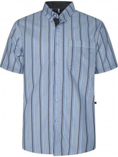 Kam Jeans 6374 Striped Short Sleeve Shirt Blue - Särgid - Meeste suured särgid 2XL – 8XL