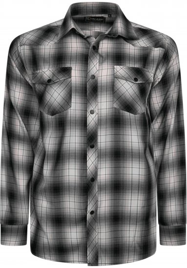 Kam Jeans 6352 Western Twin Pocket Long Sleeve Shirt Charcoal - Särgid - Meeste suured särgid 2XL – 8XL
