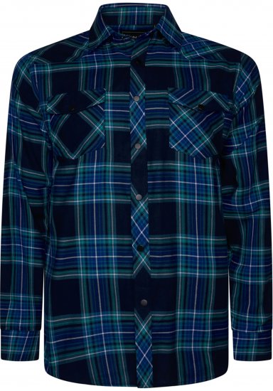Kam Jeans 6353 Western Check Shirt Navy - Särgid - Meeste suured särgid 2XL – 8XL