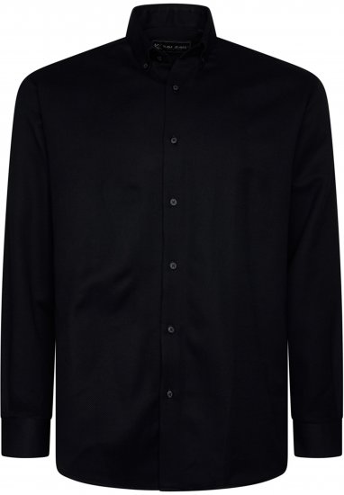 Kam Jeans 6357 Dobby Weave Shirt Black - Särgid - Meeste suured särgid 2XL – 8XL