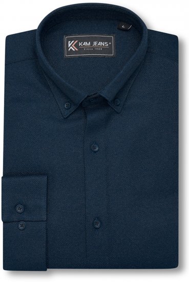 Kam Jeans 6357 Dobby Weave Shirt Navy - Särgid - Meeste suured särgid 2XL – 8XL