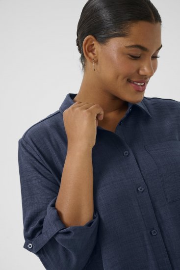 Kaffe Curve Ellie Shirt Tunic Moon Indigo Blue - Tuunikad - 